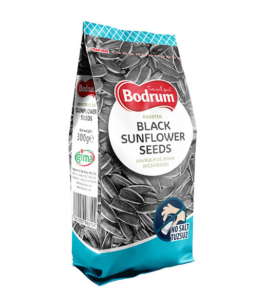 2Bodrum Sunflower Seeds Black Unsalted Folio Pack 12x300g