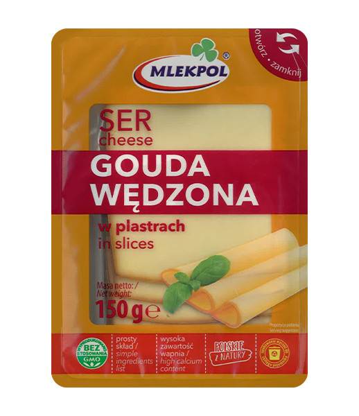 Mlekpol Gouda Slices (Wedzona) (Smoked) 12x150g