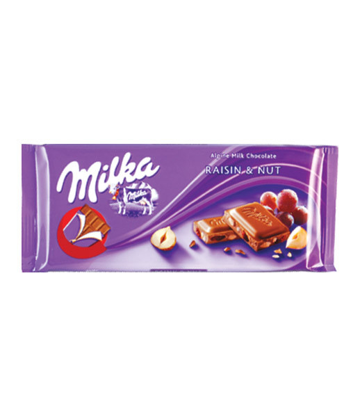 Milka Raisins & Nuts Chocolate 22x100g