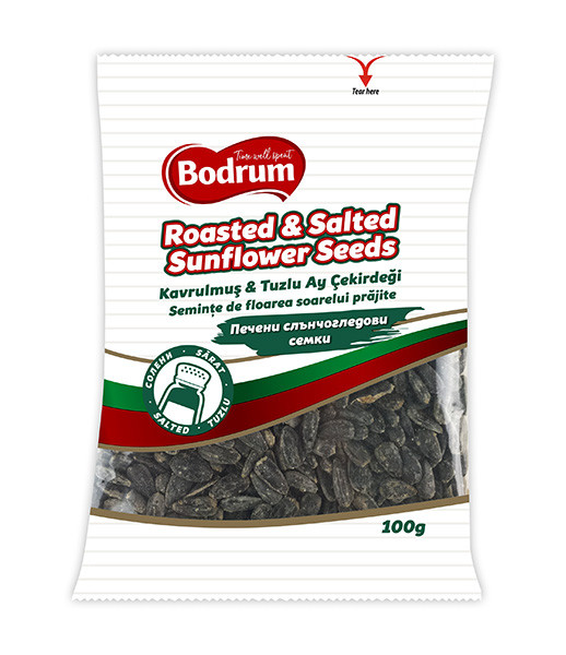 Bodrum Bulgarian Roasted & Salted Sunflower Seeds 18x100g