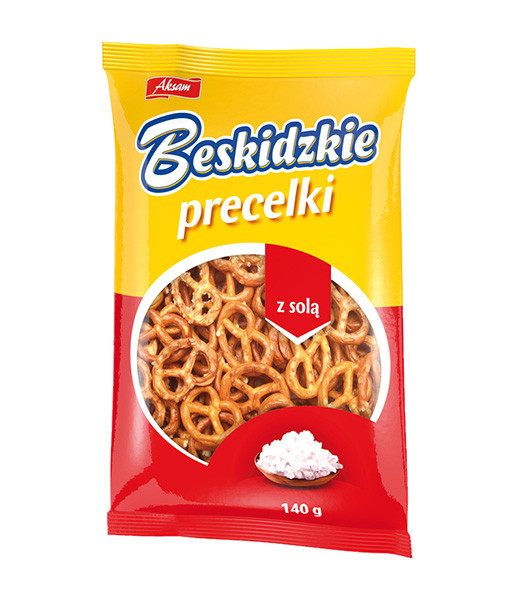 Aksam Beskidzkie Salty Pretzels (Precelki Sol) 18x140g