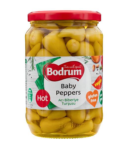 5Bodrum 720cc Baby Peppers Hot (Aci Biberiye) 6x640g