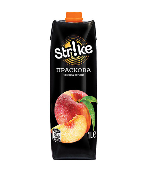 Strike Fruit Drink Peach 12x1L