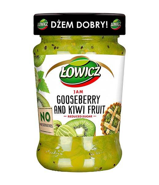 Lowicz Jam Gooseberry&Kiwi (Agrest&Kiwi) 8x280g