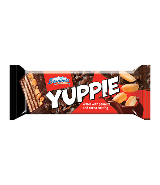 Borovets Wafer Yuppie with Peanuts and Cocoa Coating 24x80g