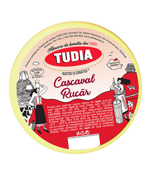 Tudia Rucar Yellow Cheese (Cascaval Rucar) (25Pcs/Box) 10x400g