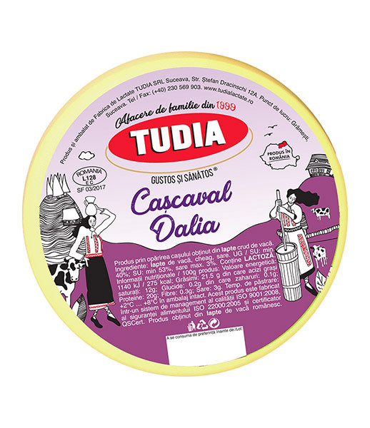 Tudia Dalia Yellow Cheese (Cascaval Dalia) (25Pcs/Box) 10x400g