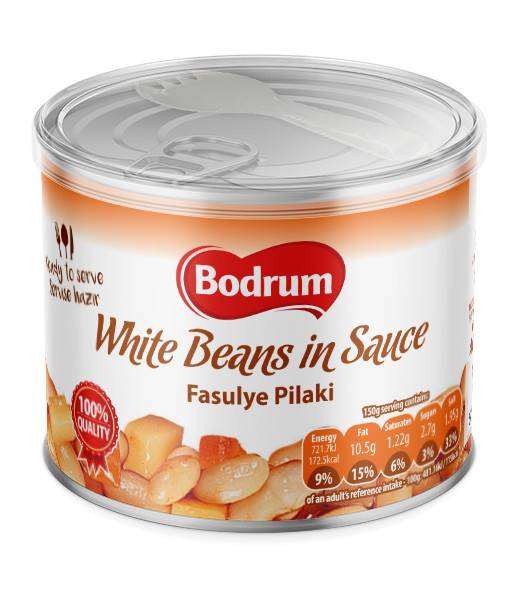 Bodrum White Beans in Tomato Sauce Ready Meal 6x400g