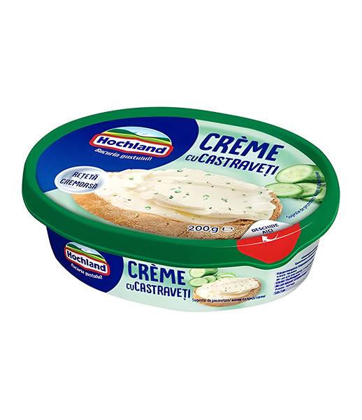 zz Ro Hochland Cream Crud Cheese with Cucumber (Crema Castraveti) 6X200g