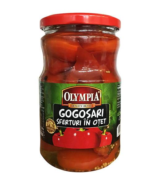 Olympia Red Peppers 1/4 In Vinegar  (Gogosari Sferturi in Otet) 6x720ml