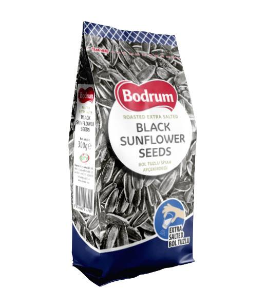 2Bodrum Sunflower Seeds Roasted Extra Salted Black (Darkest Blue) 12x300g