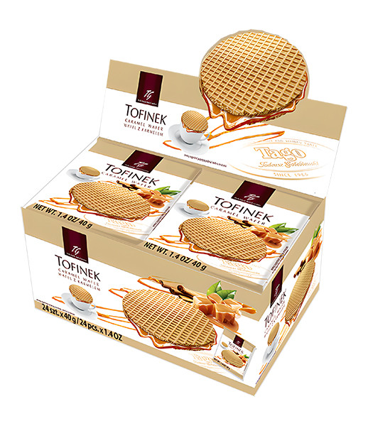 Tago Tofinek Caramel Wafer Display 4x24x40g