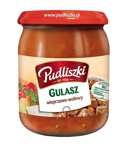 Pudliszki Gulasz/Pork & Beef Goulash Ready Meal 4x500g