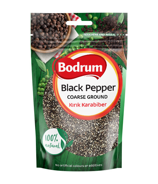 Bodrum Black Pepper Coarse Ground 8x100g(Kirik Karabiber) 8x100g