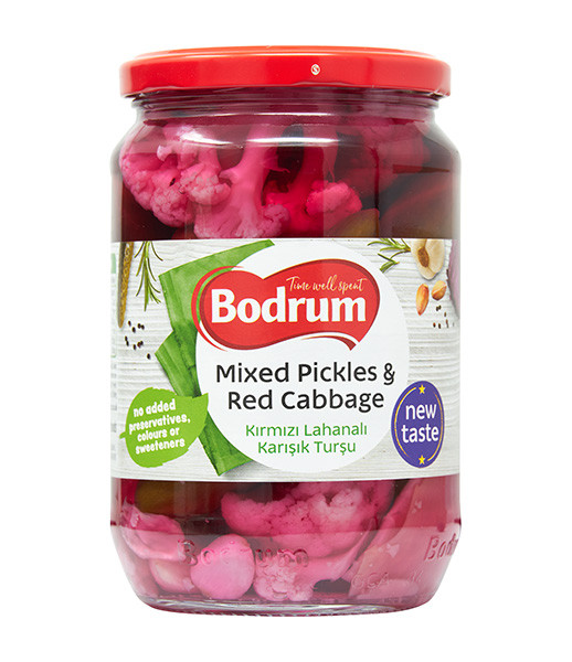 5Bodrum 720cc Mixed Pickles & Red Cabbage 6x720g