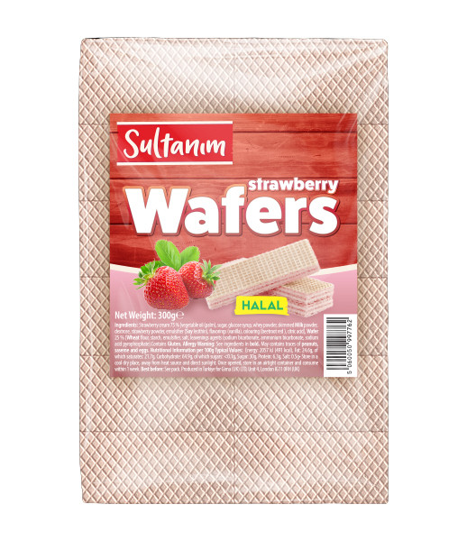 Sultanim Wafers with Strawberry Halal 12x300g