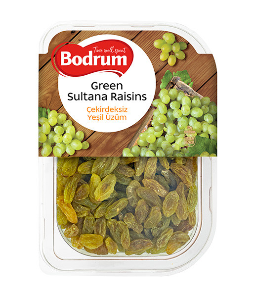 Bodrum Green Raisins (Tray) 6x200g