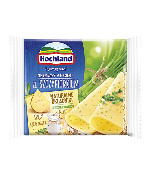 Hochland (25) Slices Cheese With Chives 10x130g