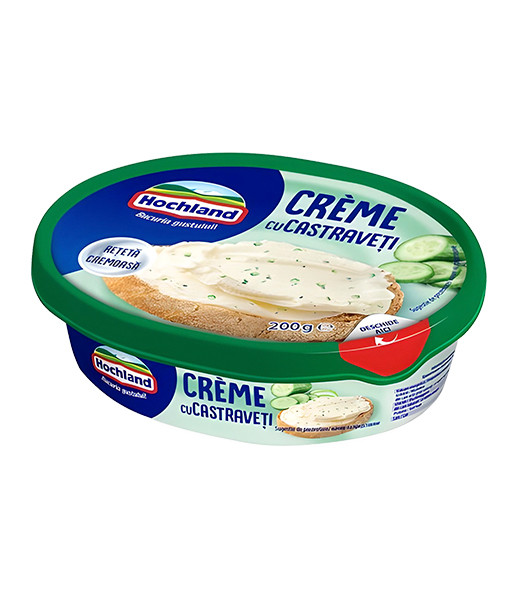 Hochland Cream Crud Cheese with Cucumber (Crema Castraveti) 6X200g