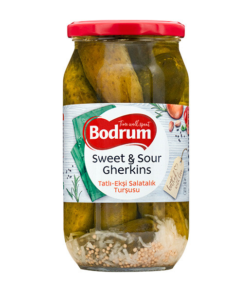 Bodrum 1000cc Cucumber Pickles Sweet 9/12 (Sweet & sour Gherkins) 6x950g