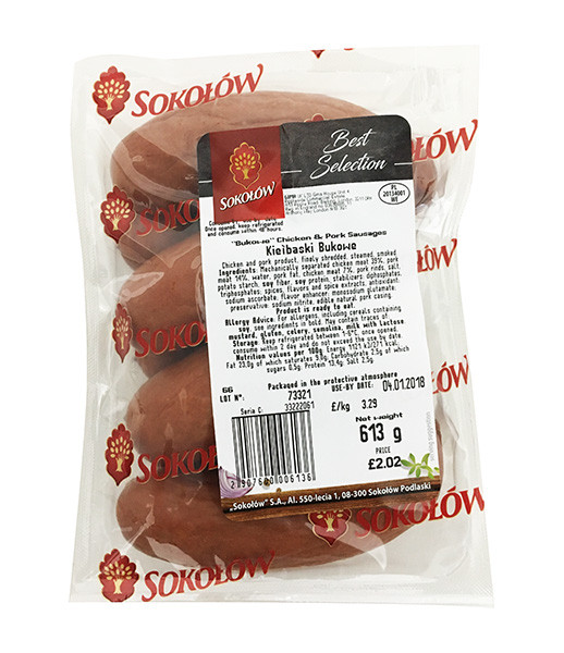 Sokolow Bukowe Small Chicken & Pork Sausage (approx 700g) Kg