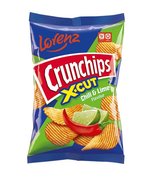 Lorenz Crunchips X-Cut Chili & Lime 10x130g