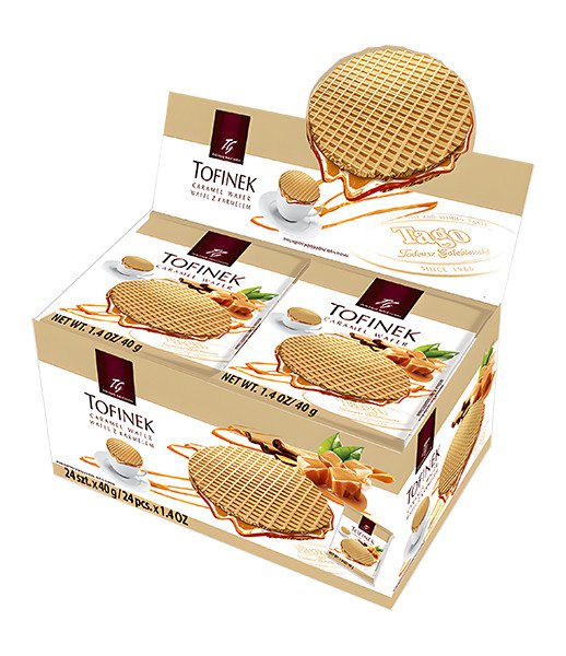 Tago Tofinek Caramel Wafer Display 4x24x40g