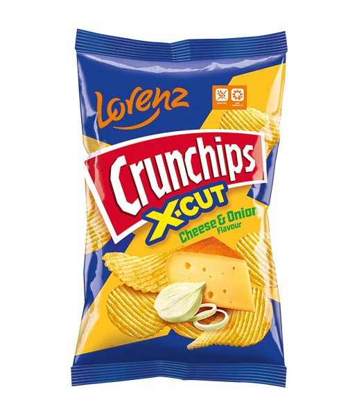 Lorenz Crunchips X-Cut Cheese & Onion 10x130g