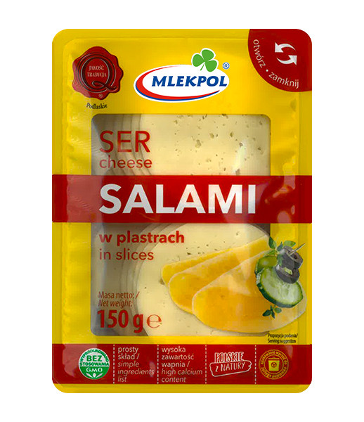 Mlekpol Salami Cheese Sliced 12x150g