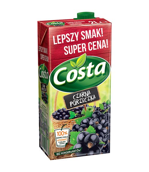 Costa Blackcurrant Drink 6x2L