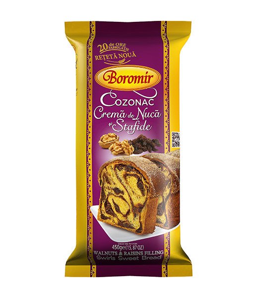 Boromir Cozonac with Walnuts and Raisins 9x450g