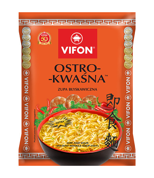 Vifon Noodle Soup Sour Spice (Zupa Ostro Kwasna) 24x70g