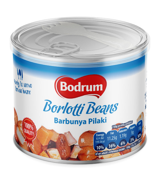 Bodrum Borlotti Beans in Tomato Sauce Ready Meal 6x400g