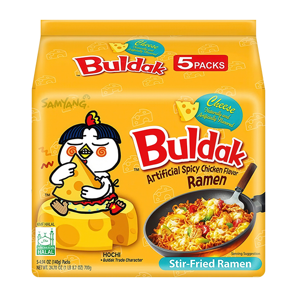 Samyang Buldak Hot Chicken Ramyun Cheese 8x5x140g Multi 8x5x140g