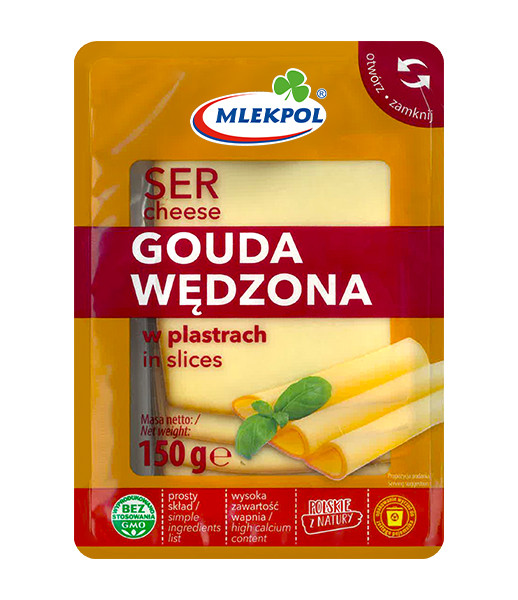 Mlekpol Gouda Sliced (Wedzona) (Smoked) 12x150g