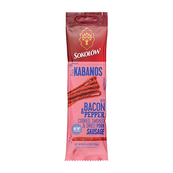 Sokolow Pork Kabanos with Bacon and Pepper 1x120g