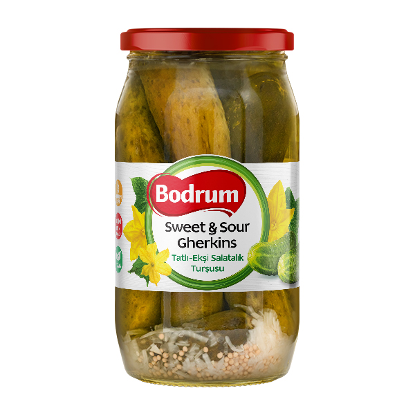 Bodrum 1000cc Cucumber Pickles Sweet 9/12 (Sweet & sour Gherkins) 6x950g