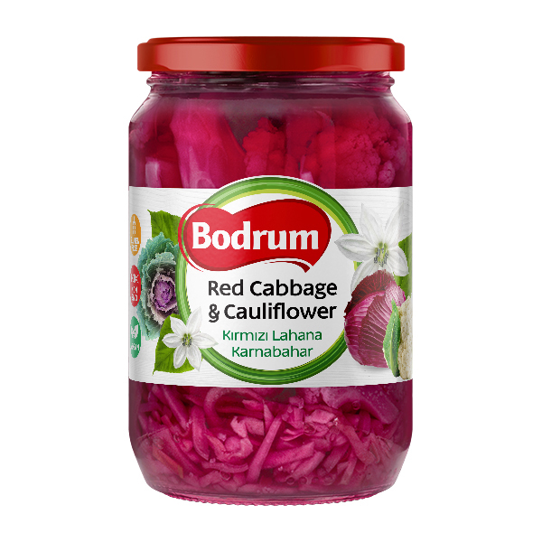 5Bodrum 720cc Red Cabbage and Cauliflower Pickles 6x680g