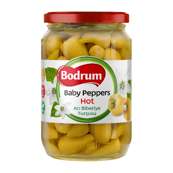5Bodrum 720cc Baby Peppers Hot (Aci Biberiye) 6x640g