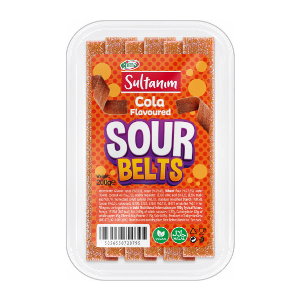 Sultanim Sour Belt Cola Flat Box 12x200g