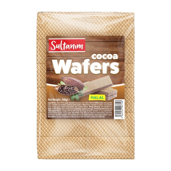 Sultanim Wafers with Cocoa Halal  12x300g