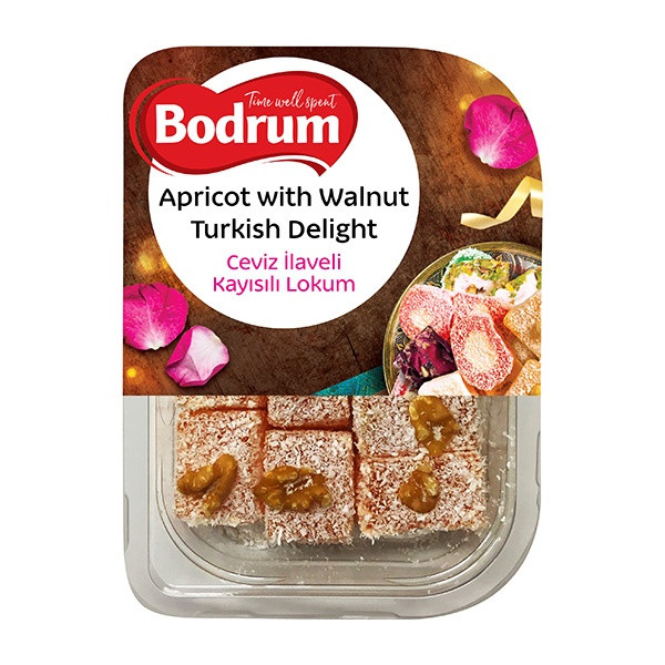 Bodrum Apricot with Walnut Turkish Delight 6x200g