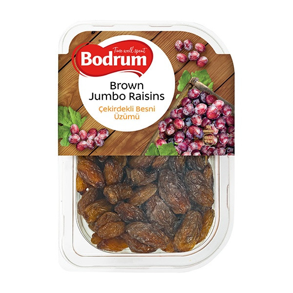 Bodrum Brown Jumbo Raisins (Besni uzumu) (Tray) 6x250g
