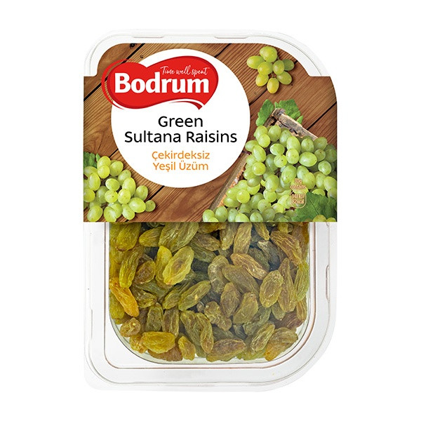 Bodrum Green Raisins (Tray) 6x200g