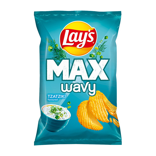 Crisps Lays Maxx Wavy Tzatziki 24X120g