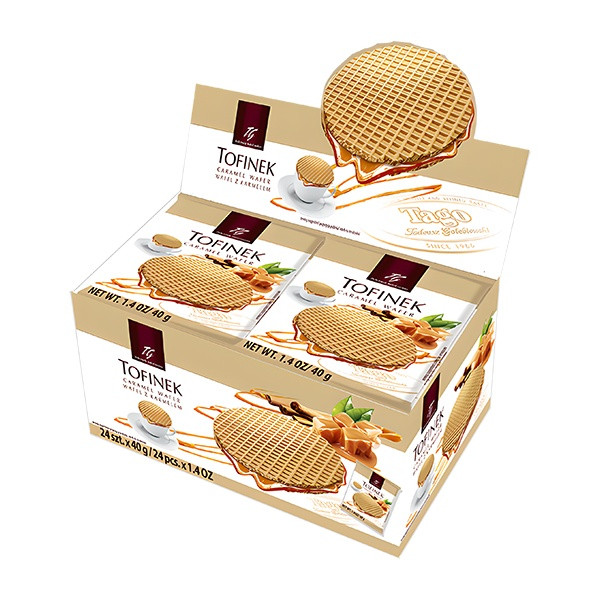 Tago Tofinek Caramel Wafer Display 4x24x40g