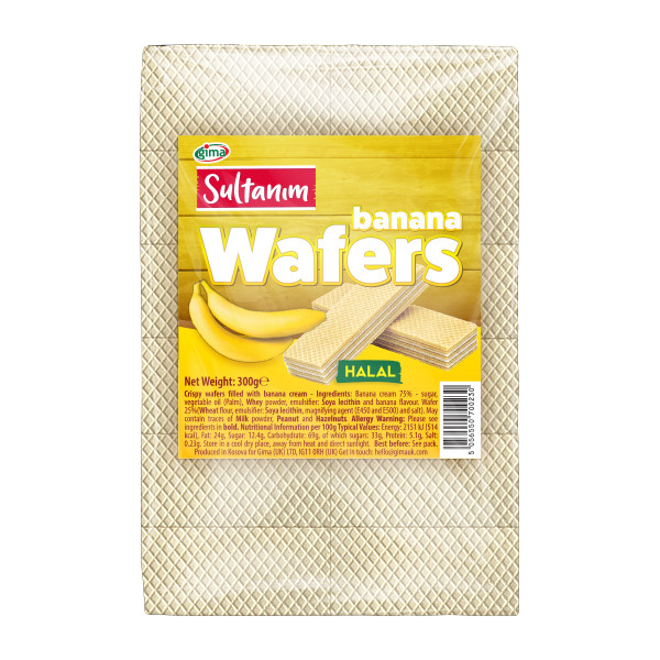 Sultanim HALAL Wafers with Banana 12x300g