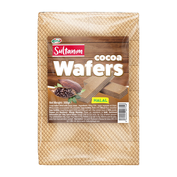 Sultanim Wafers with Cocoa Halal  12x300g
