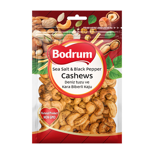 Bodrum Cashew Nuts Sea Salt & Black Pepper 6x150g
