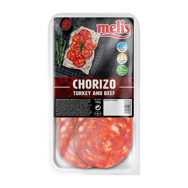 Melis Salami Turkey and Beef Chorizo Halal 1x100g (10)